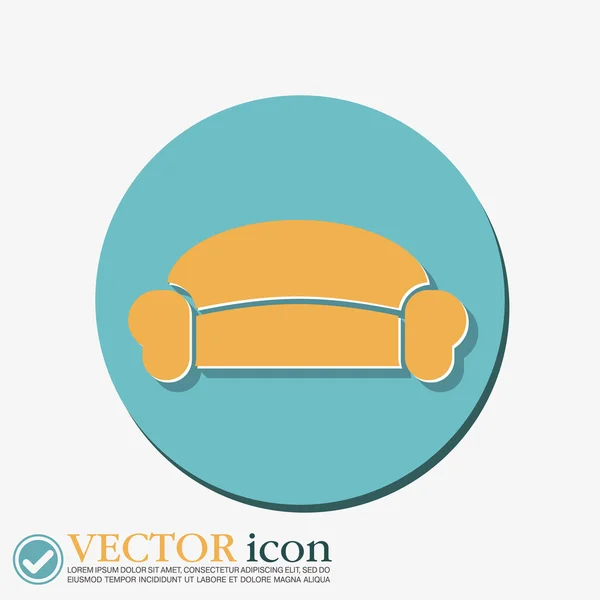 Sofá icono símbolo muebles — Vector de stock