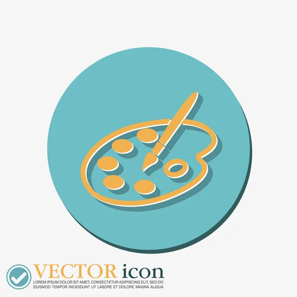 Palet met borstel pictogram — Stockvector