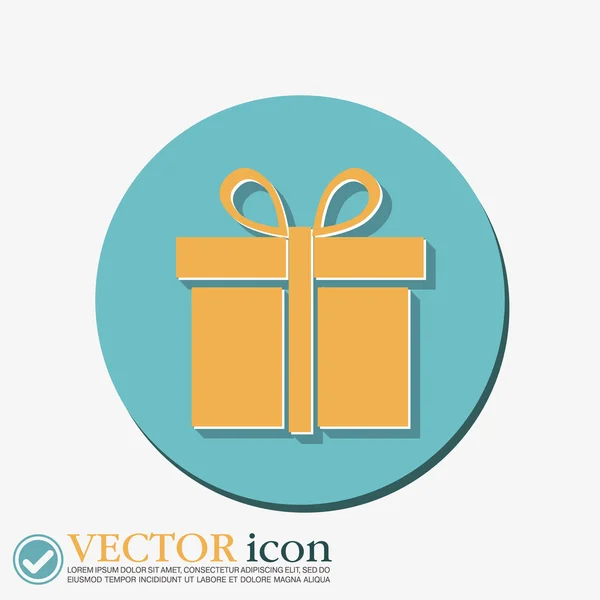 Icono de caja de regalo con un arco — Vector de stock