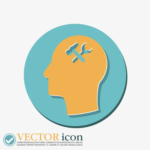 Hombre y su mente sobre la configuración de símbolos — Vector de stock
