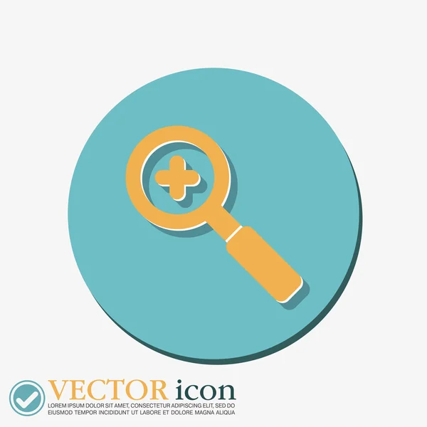 Pictogram met Vergrootglas verhoging — Stockvector