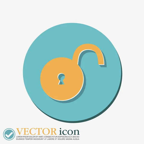 Hangslot symboolpictogram — Stockvector