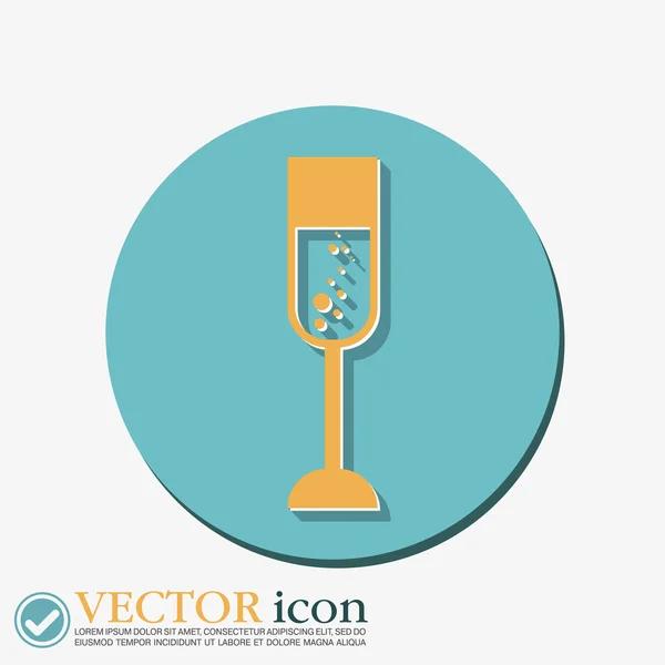 Icona di vetro champagne — Vettoriale Stock