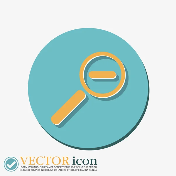 Magnifier reduction icon — Stock Vector