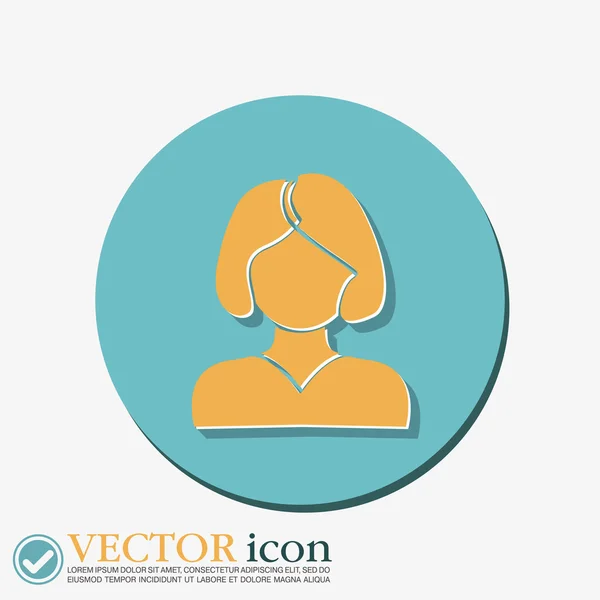 Chica con pelo cola . — Vector de stock