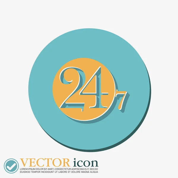 24 hours a day and 7 days a week icon — Stock Vector