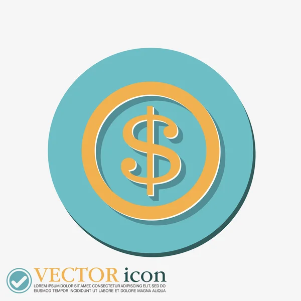 Diseño de moneda dólar — Vector de stock