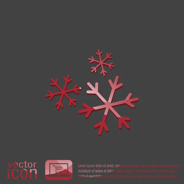 Icône météo, panneau des flocons de neige — Image vectorielle