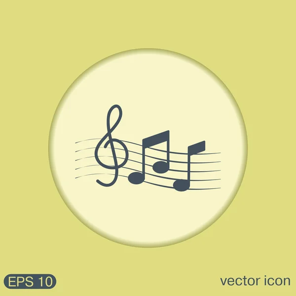 Notas musicales y clave de agudos . — Vector de stock