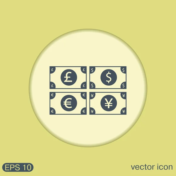 Geldbiljet pictogram — Stockvector