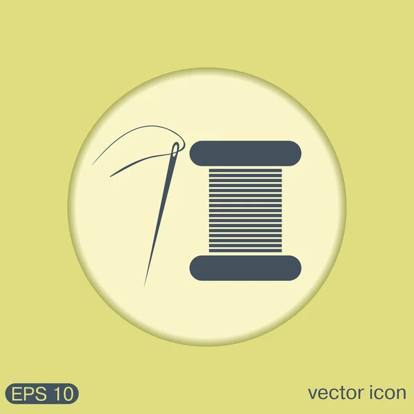 Carrete de rosca y aguja. — Archivo Imágenes Vectoriales
