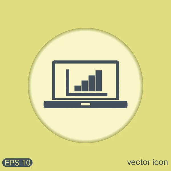 Laptop with symbol diagram — Stock Vector
