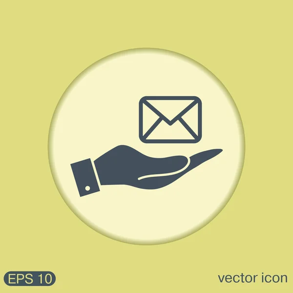 Hand holding a postal envelope. — Stock Vector