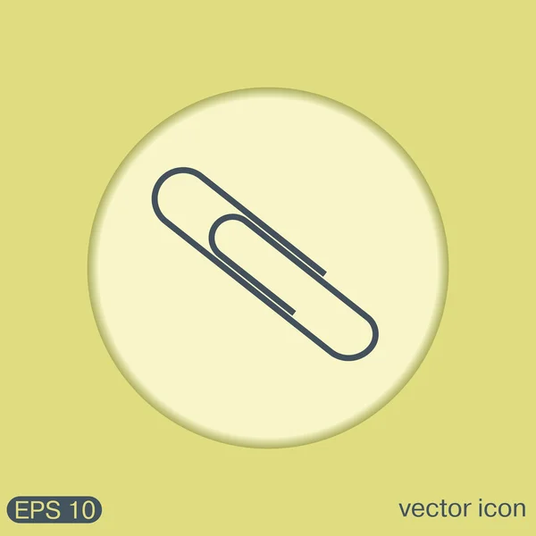 Icono de clip de papel, un símbolo de la oficina — Vector de stock