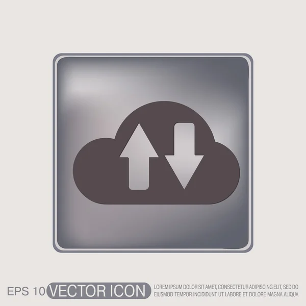 Cloud icona di download — Vettoriale Stock