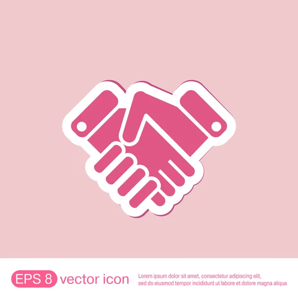 Kezet rázott ikon, kézfogás — Stock Vector