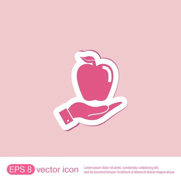 Hand holding apple — Stock Vector