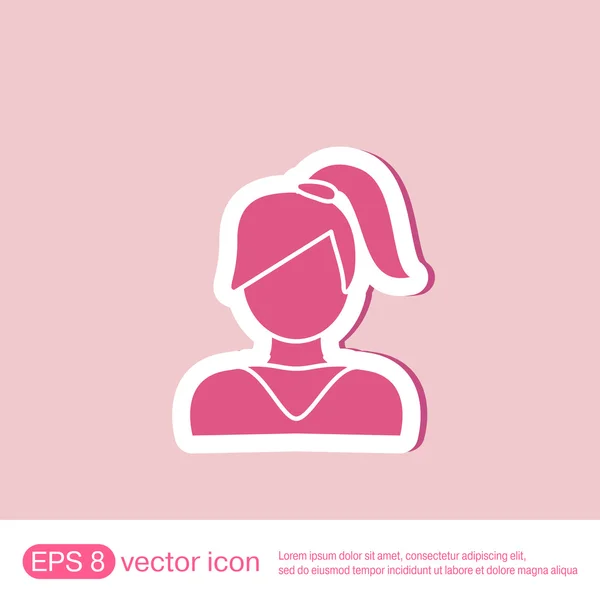 Аватар женщины с длинными волосами — стоковый вектор