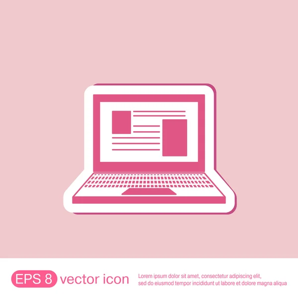 Notebook laptop icon. — Stock Vector