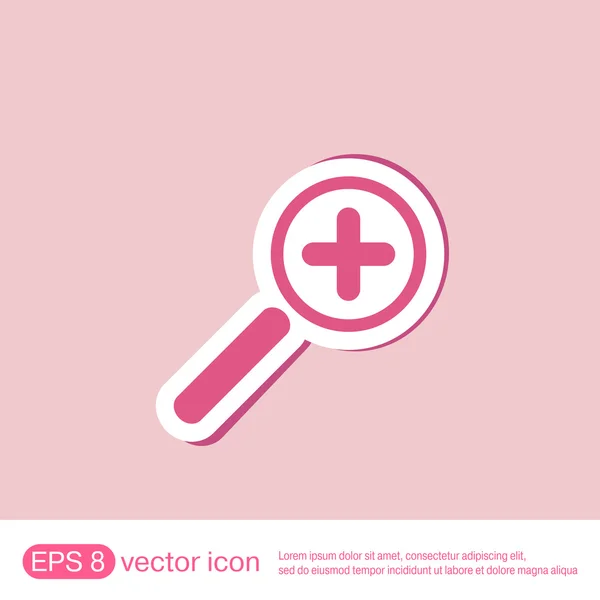 Magnifier increase icon — Stock Vector