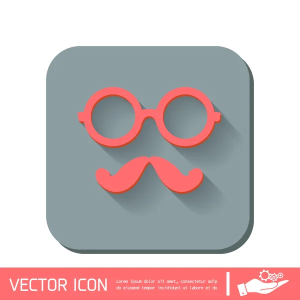 Икона "Усы и очки" — стоковый вектор