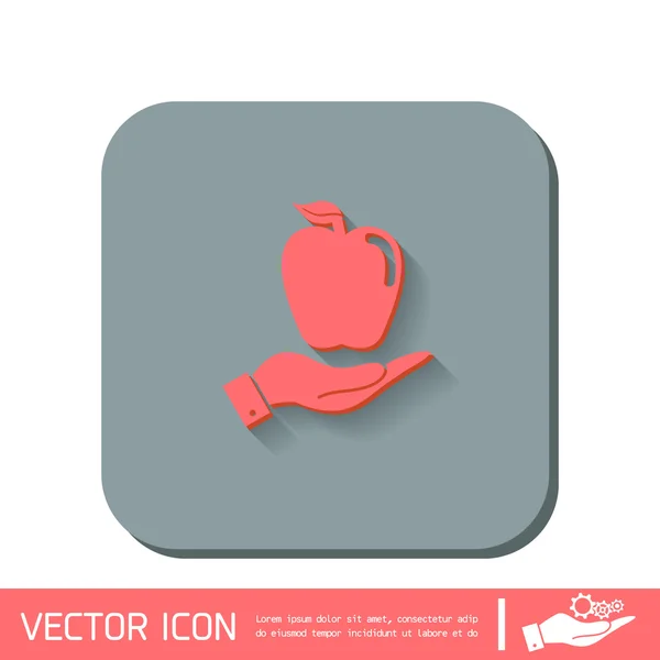 Manzana de mano — Vector de stock