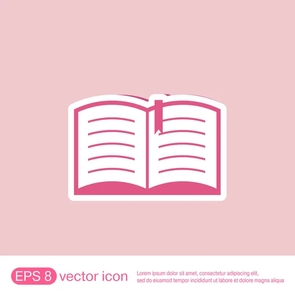 Libro abierto. Señal de educación — Vector de stock