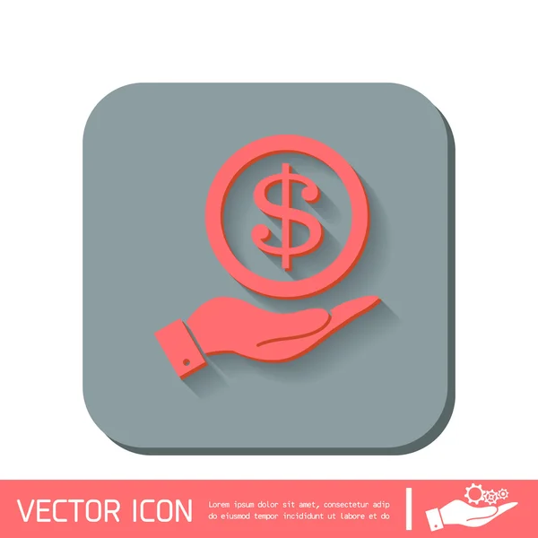 Mano sosteniendo billete dólar . — Vector de stock