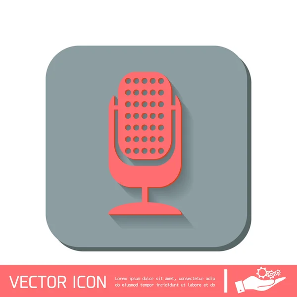 Microphone, music industry icon — Stock Vector