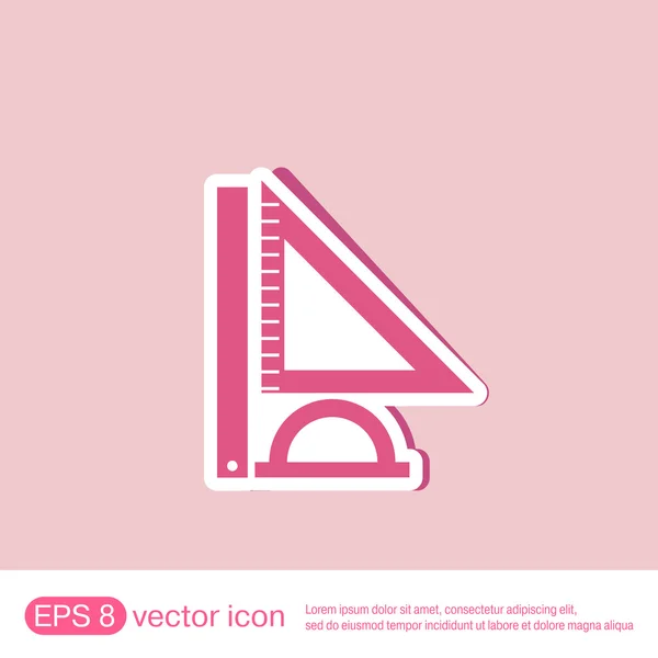 Lineal, Winkelmesser, Dreieck. Symbol — Stockvektor