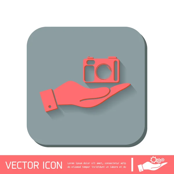 Cámara fotográfica de mano — Vector de stock