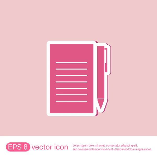 Sheet of paper with pen — Stock Vector