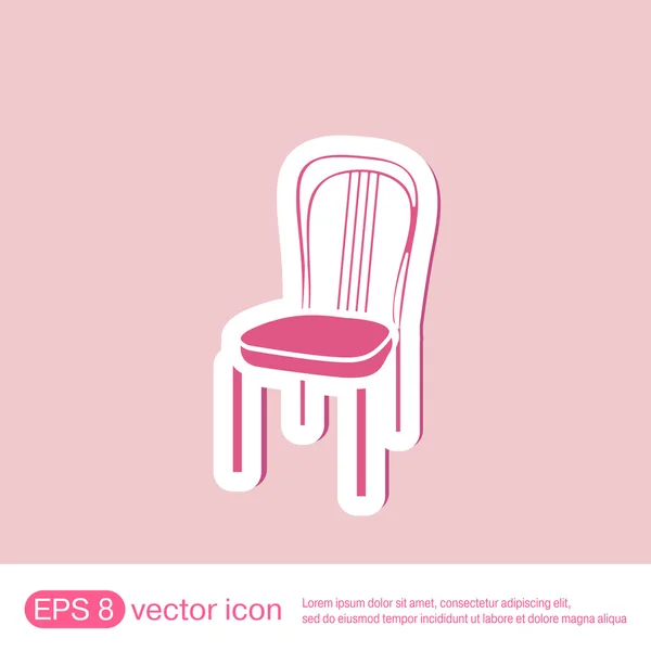 Icono de silla. muebles de símbolo — Vector de stock