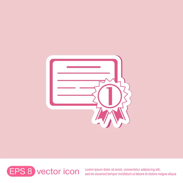 Diploma for the first place — Stock Vector