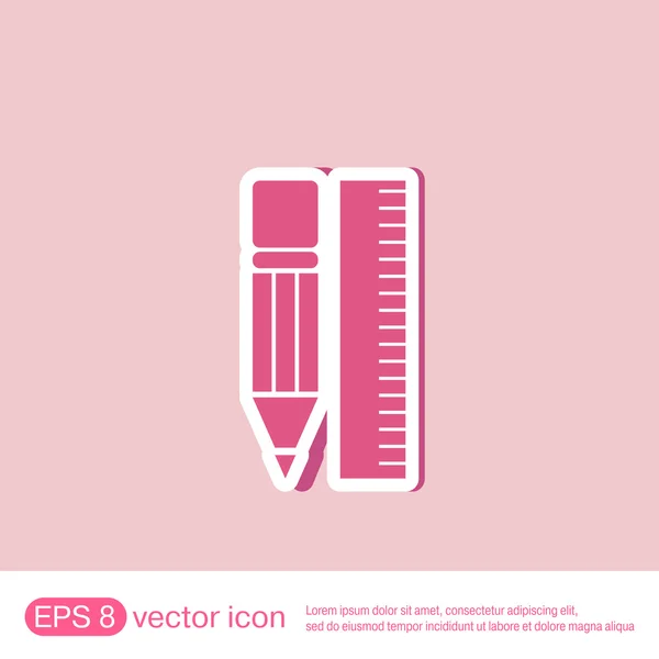 Ruler and pencil icon — Stock Vector