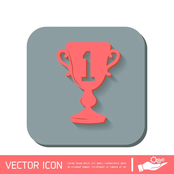 Cup for first place icon — Stock Vector