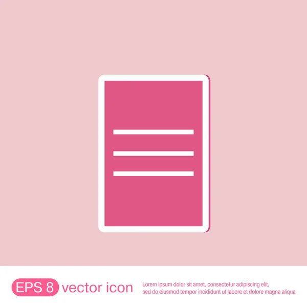 Hoja de papel icono — Vector de stock