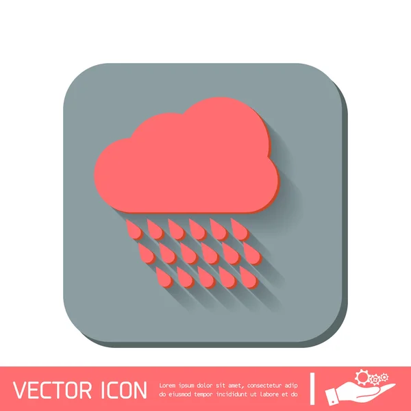 Pluie nuageuse. l'icône météo — Image vectorielle
