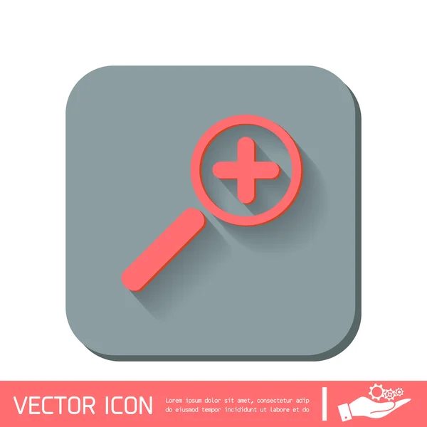 Magnifier increase icon — Stock Vector