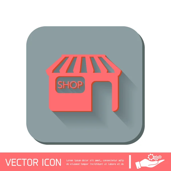 Edificio de tiendas. icono de la tienda . — Vector de stock