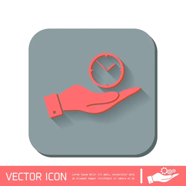 Mano sosteniendo un reloj — Vector de stock