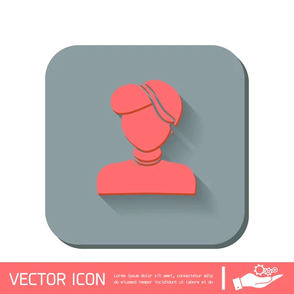 Icono de Avatar femenino — Vector de stock