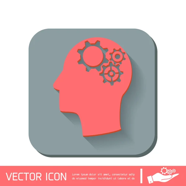 Hombre y su mente sobre la configuración de símbolos — Vector de stock