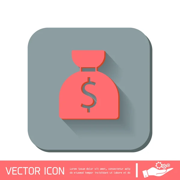 Sac d'icône de l'argent — Image vectorielle