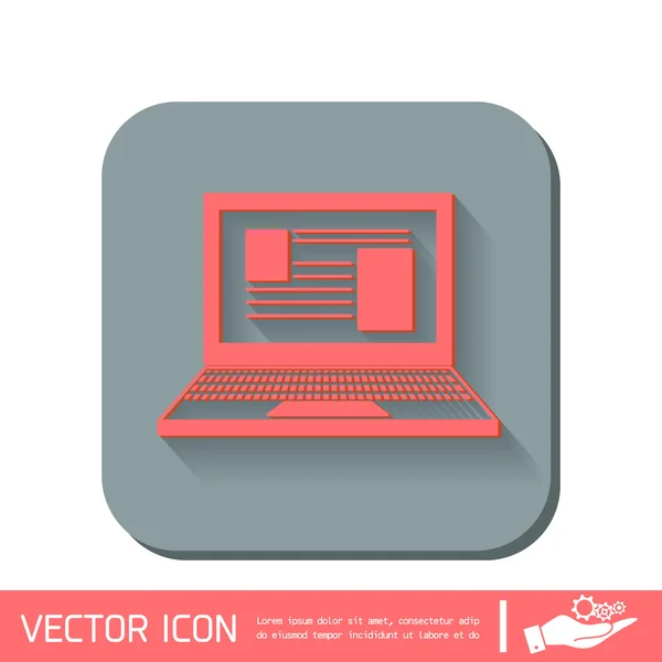 Ícone de notebook laptop — Vetor de Stock