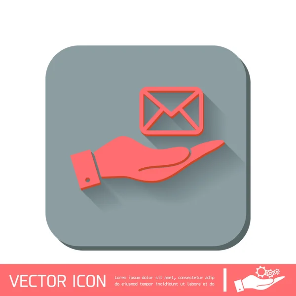 Hand holding  postal envelope. — Stock Vector