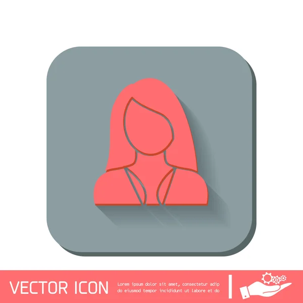 Ženský avatar ikona — Stockový vektor