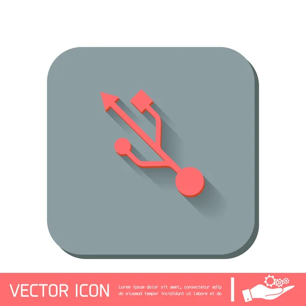 Icono símbolo USB . — Vector de stock