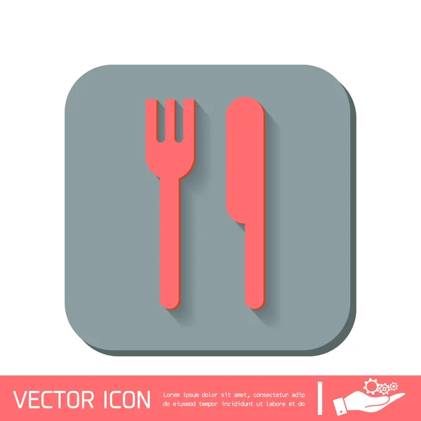 Tenedor y cuchillo. símbolo almuerzo — Vector de stock