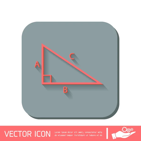 Matemáticas triangulares. icono de símbolo — Archivo Imágenes Vectoriales